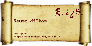 Reusz Ákos névjegykártya